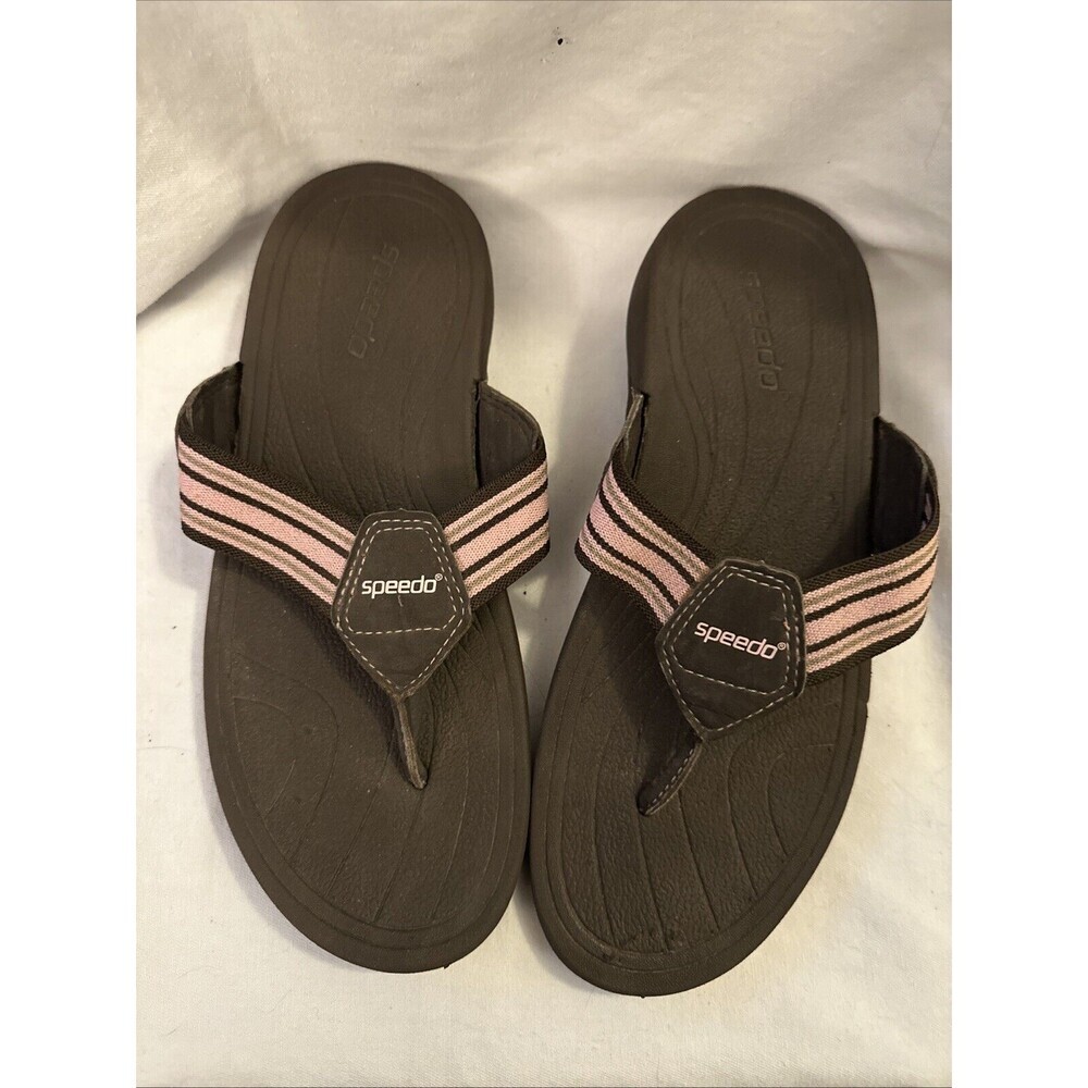 SPEEDO Womens Size 8 Brown Pink SANDALS SHOES Flip Flops